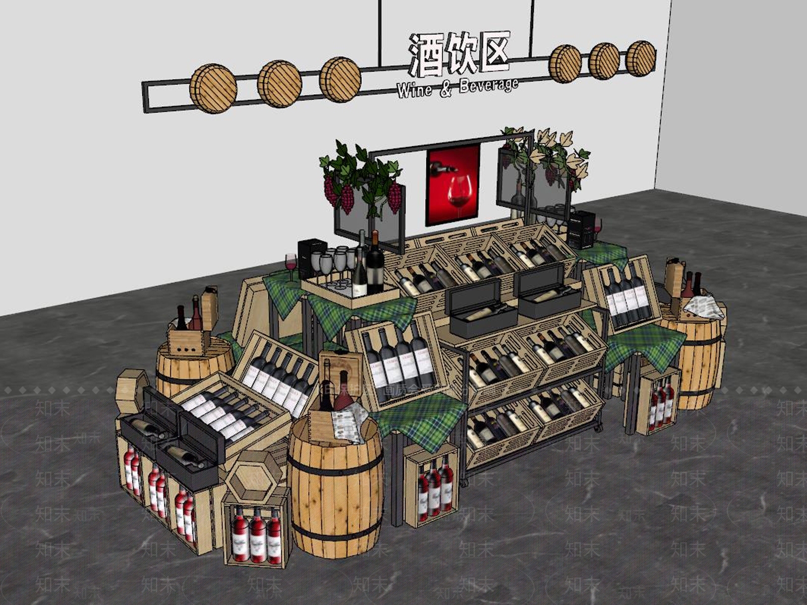 现代超市货架SU模型下载【ID:1128371644】