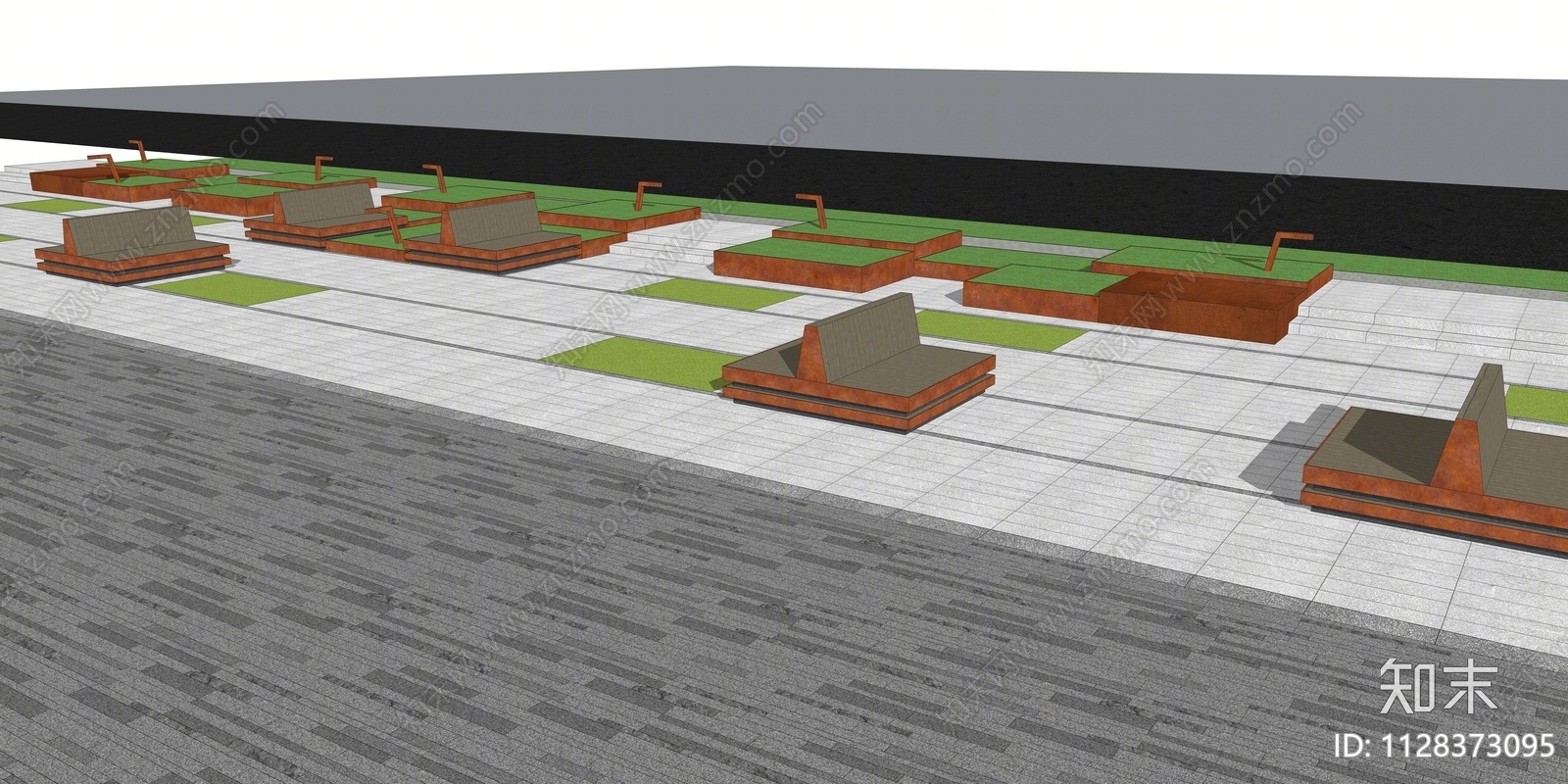 现代景观座椅SU模型下载【ID:1128373095】
