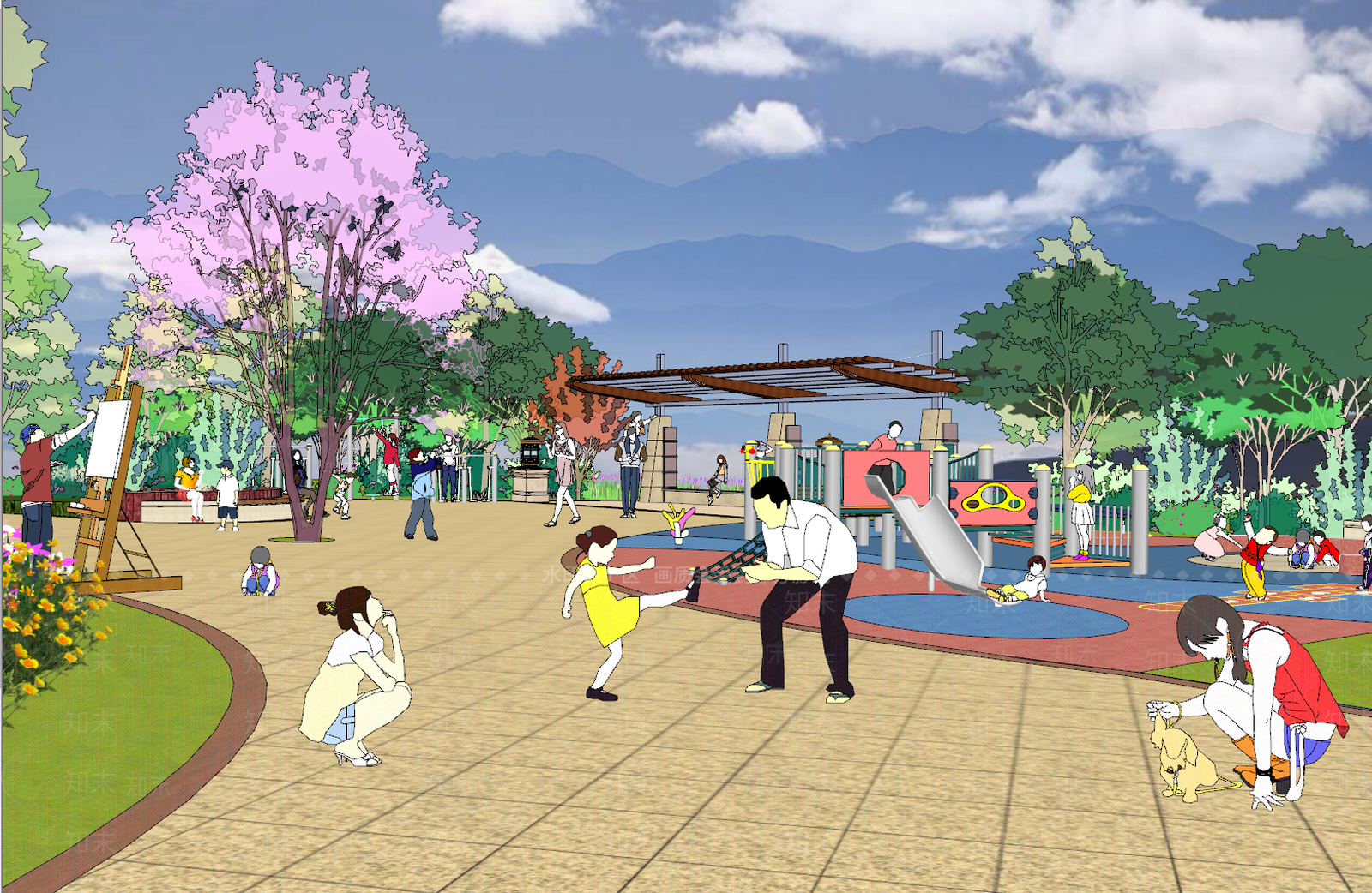 现代儿童游戏区域SU模型下载【ID:1128383772】