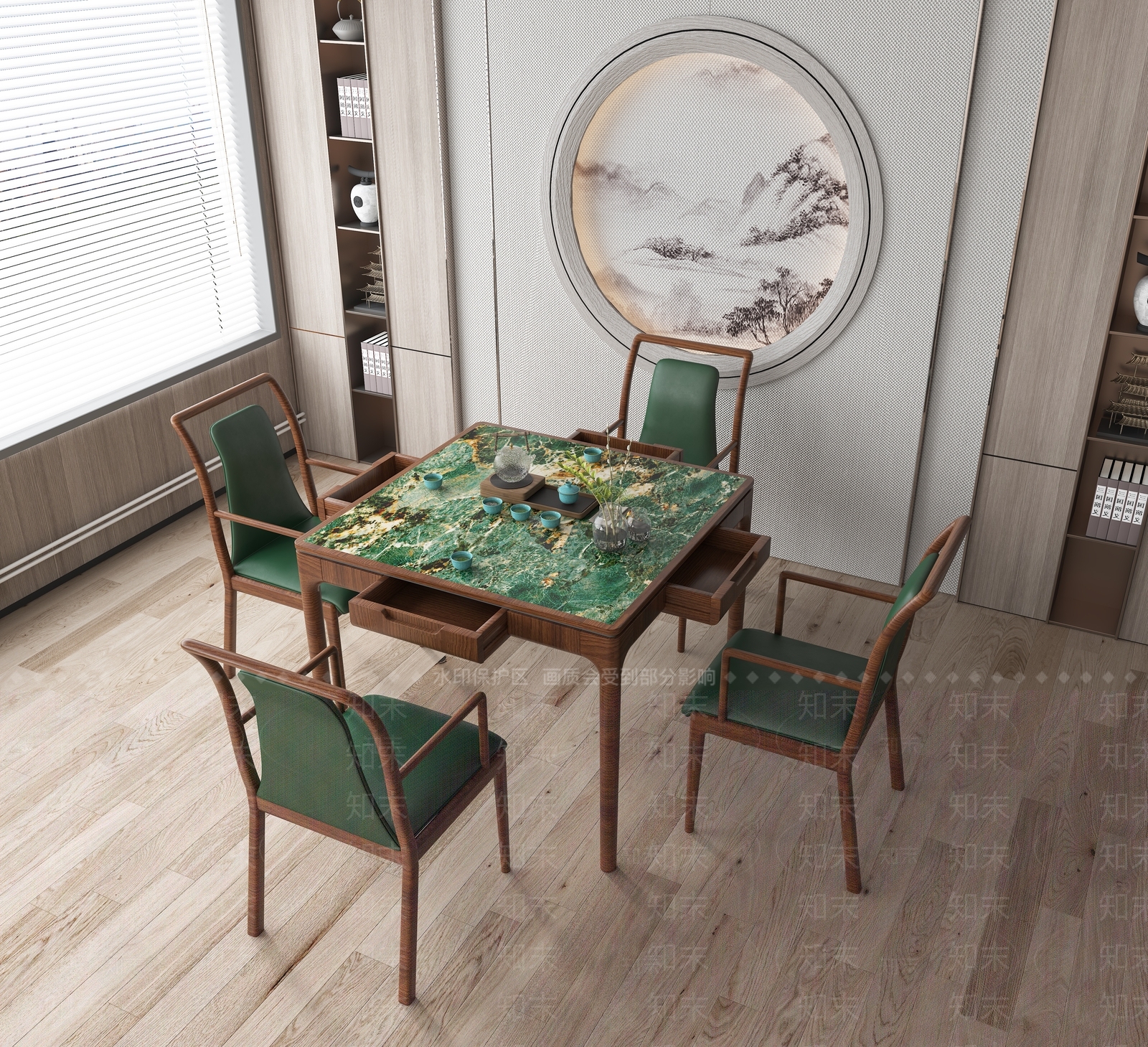 现代麻将桌3D模型下载【ID:1128389979】