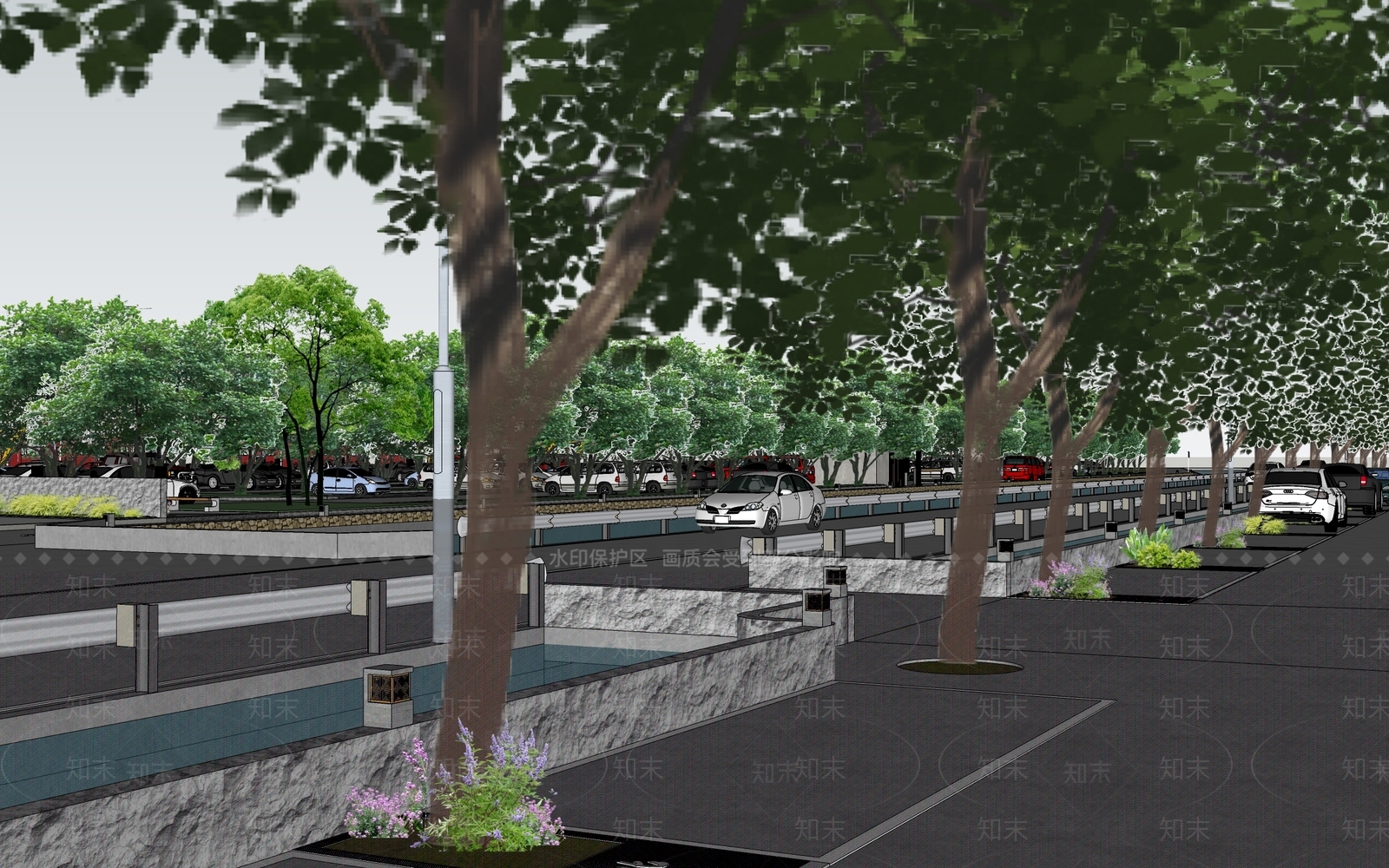 现代道路SU模型下载【ID:1128390270】