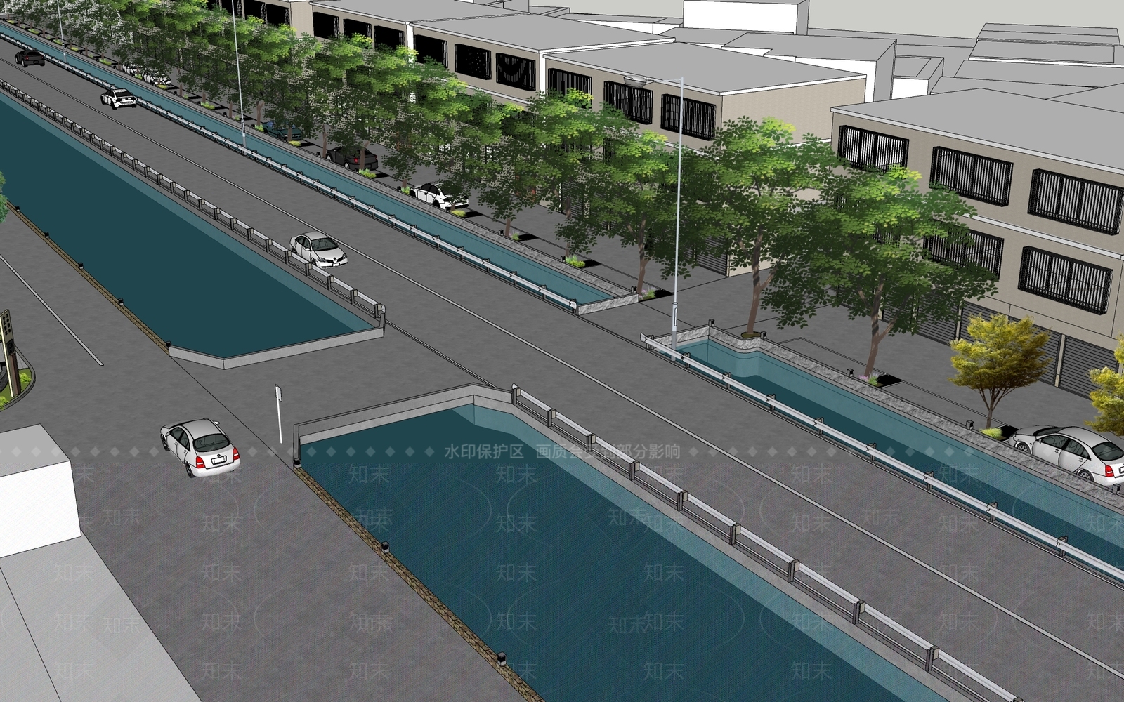 现代道路SU模型下载【ID:1128390270】