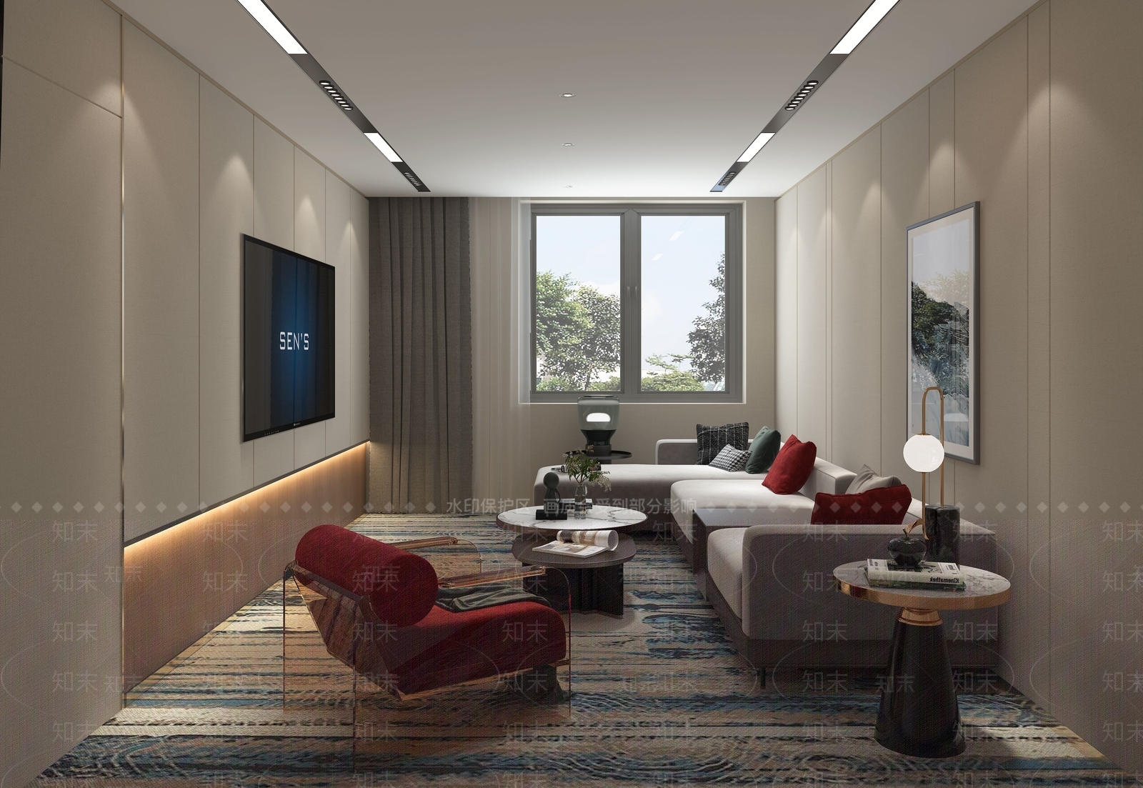 现代接待室3D模型下载【ID:1128393459】