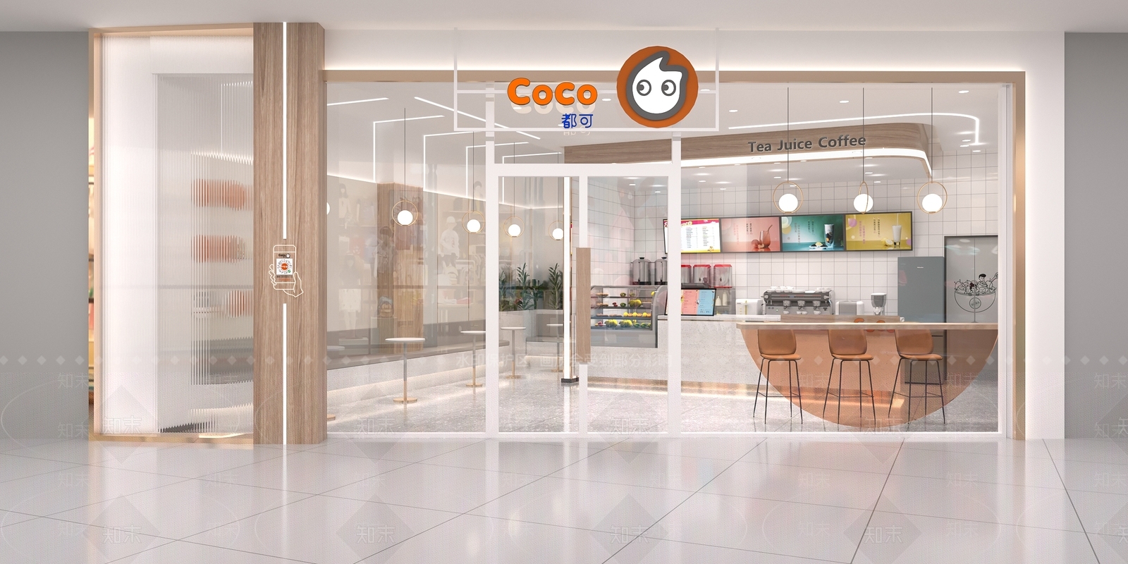 现代奶茶店3D模型下载【ID:1128394715】