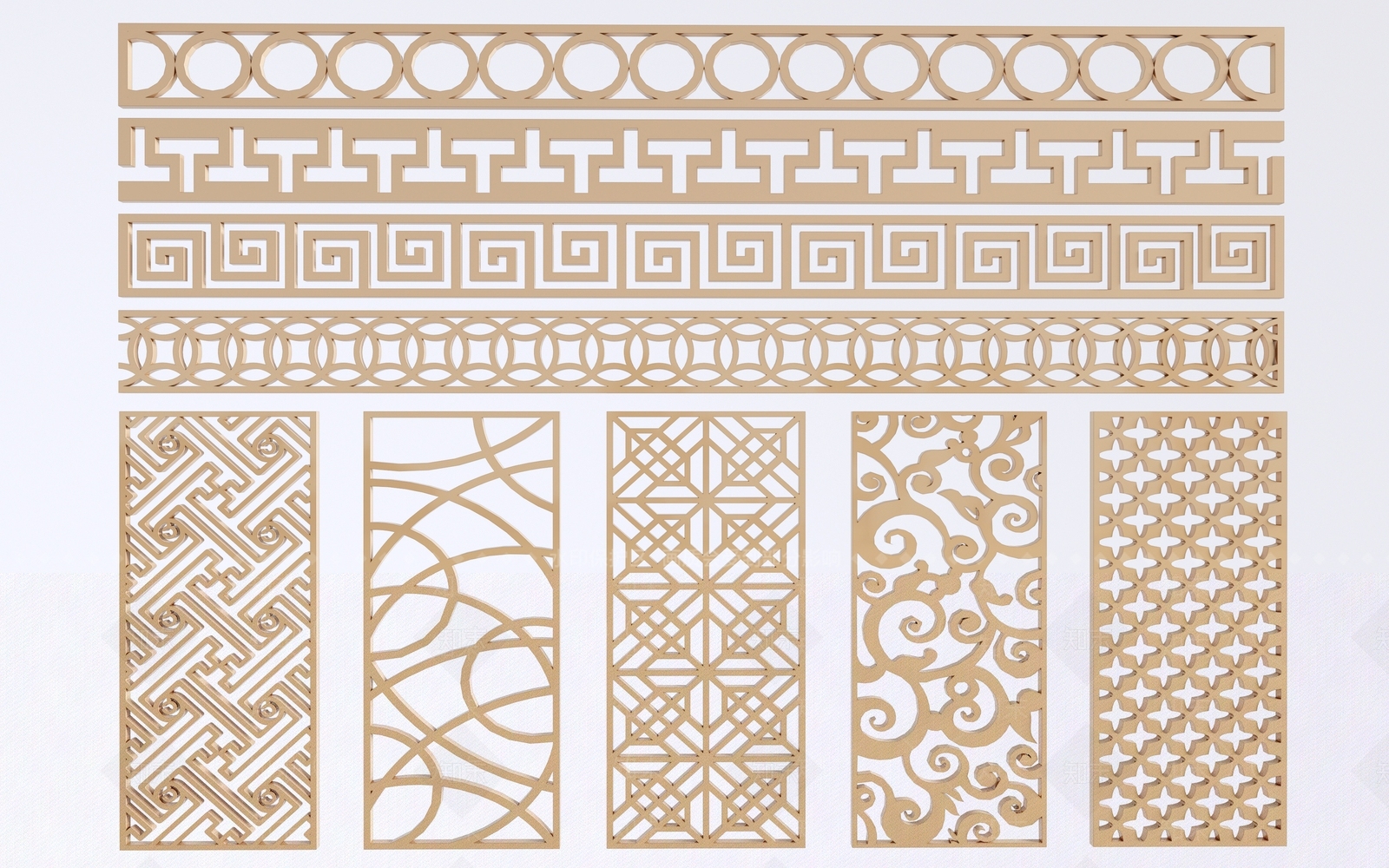 中式雕花隔断SU模型下载【ID:1128396113】