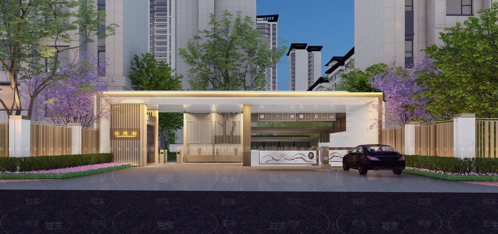 新中式小区大门SU模型下载【ID:1128397053】