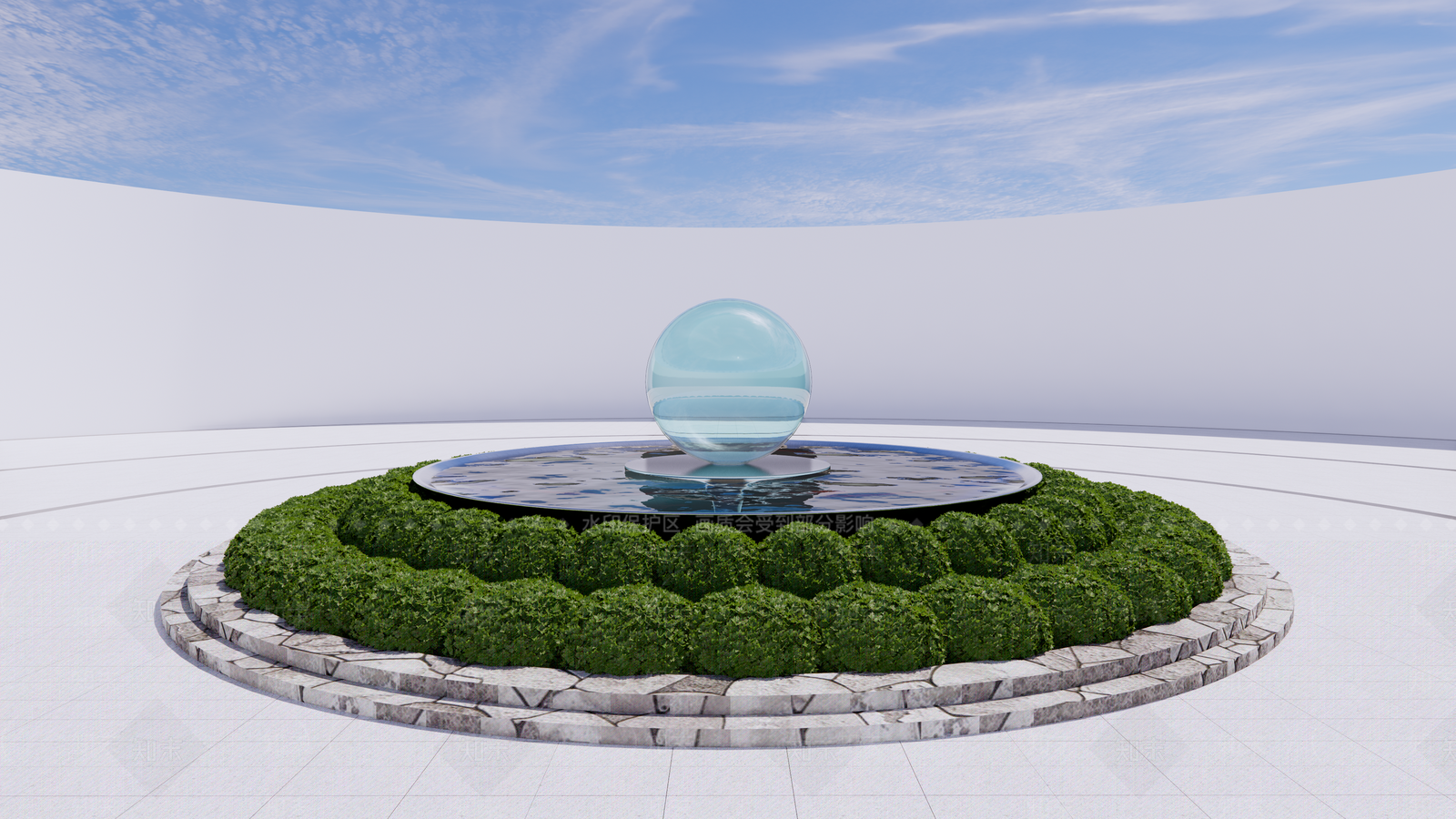 现代水景景观小品SU模型下载【ID:1128405068】