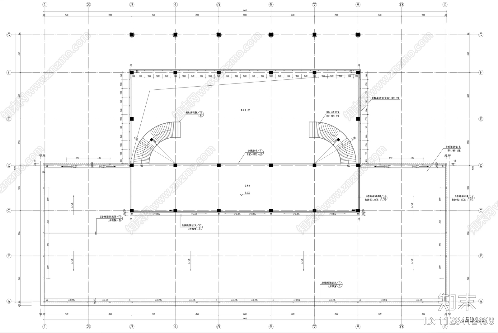 销售中心建筑cad施工图下载【ID:1128412498】