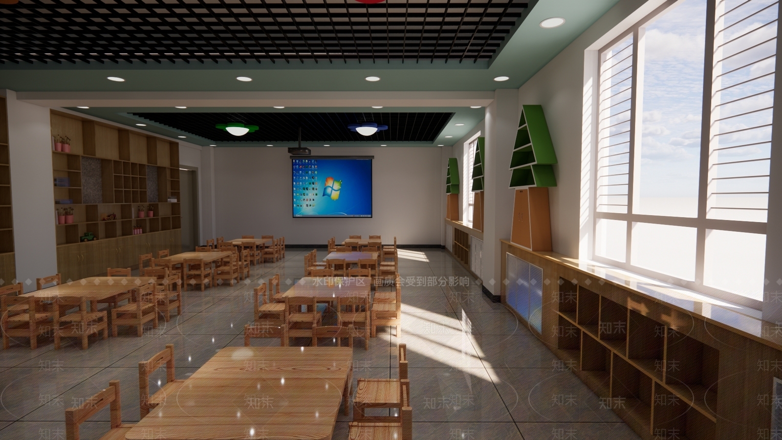 现代幼儿园教室SU模型下载【ID:1128494924】