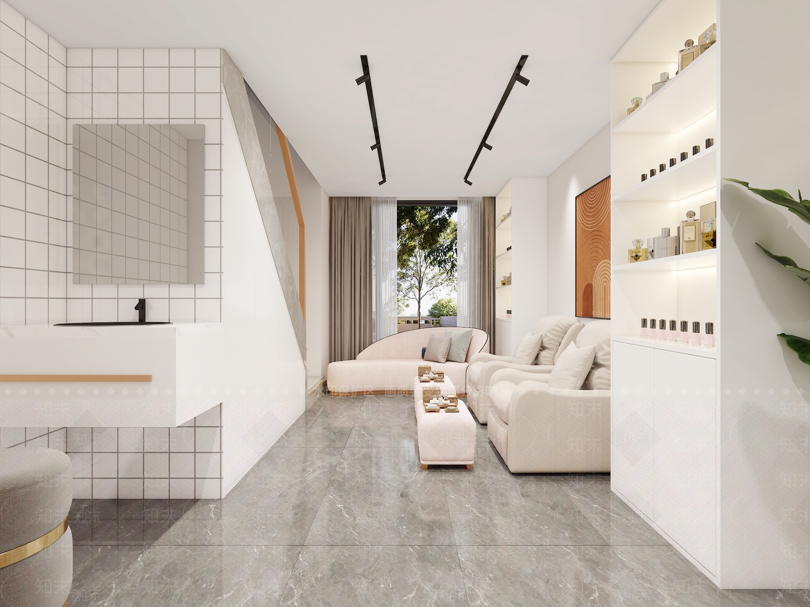 现代美甲店3D模型下载【ID:1128429631】