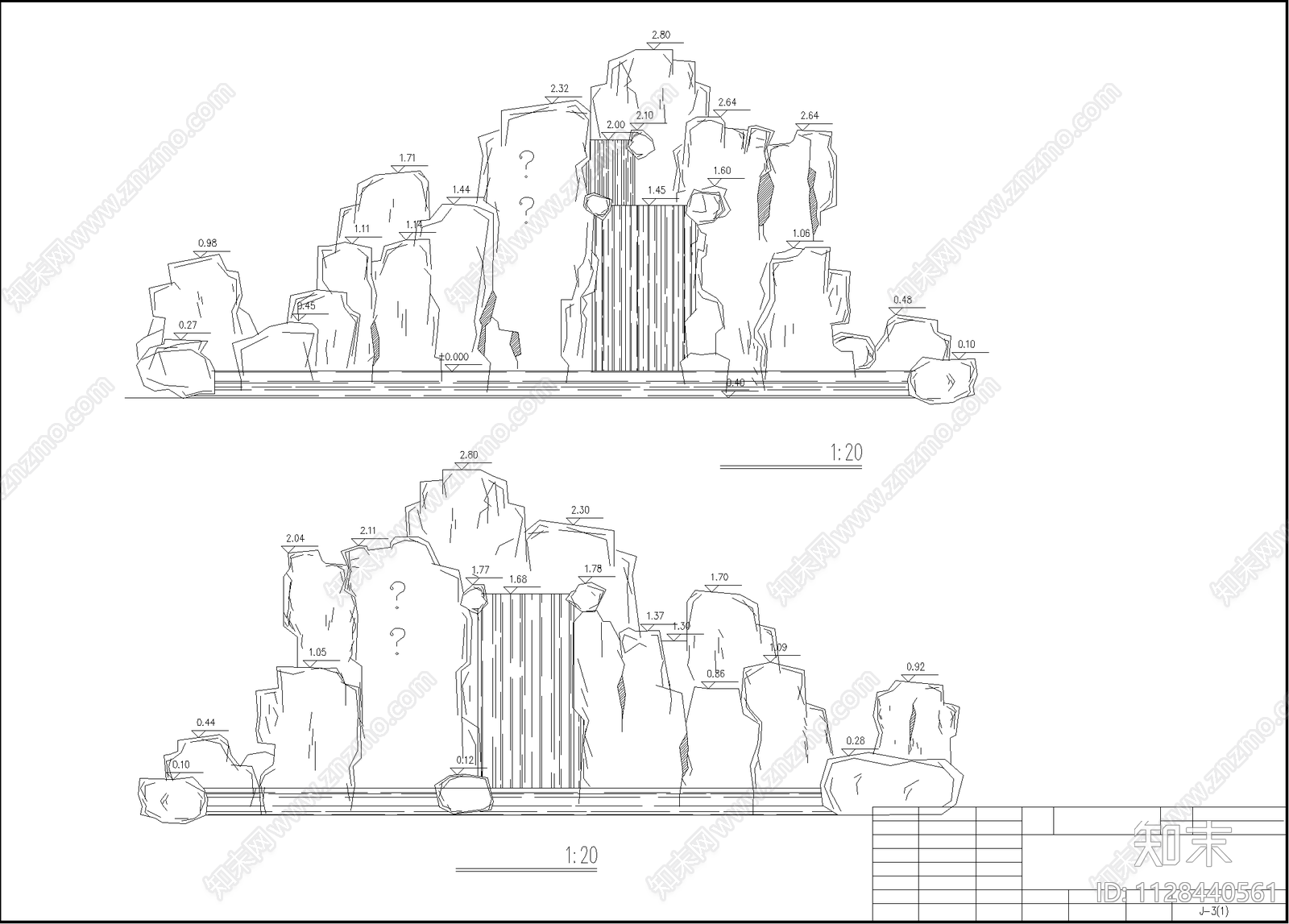 中式假山置石施工图下载【ID:1128440561】