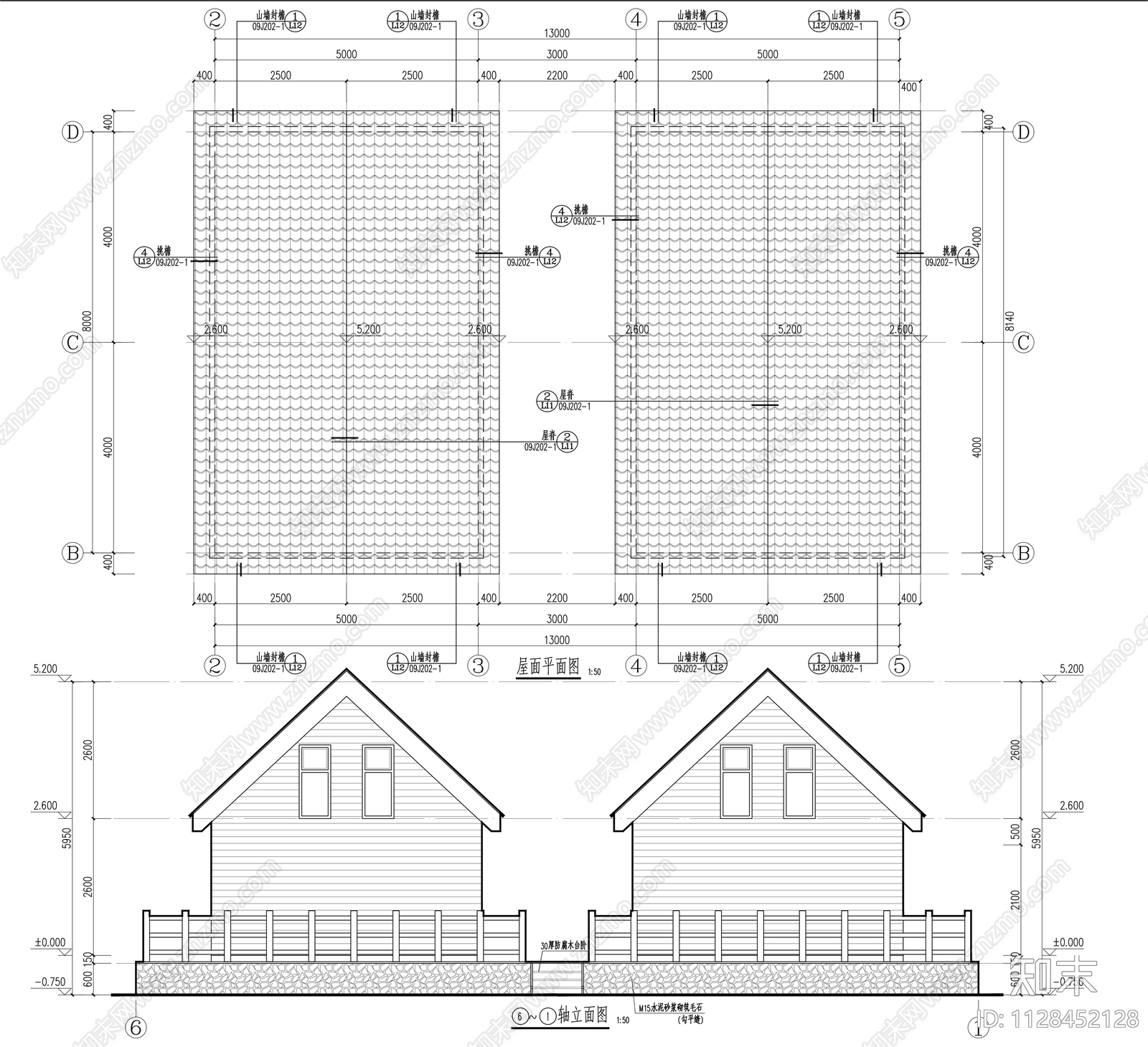 户外营地木屋建筑施工图下载【ID:1128452128】