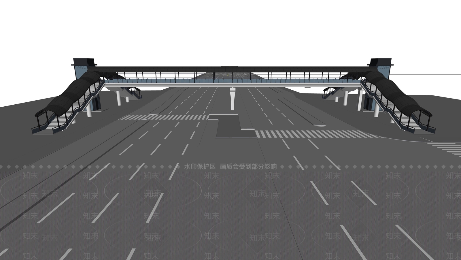 现代人行天桥SU模型下载【ID:1128472711】