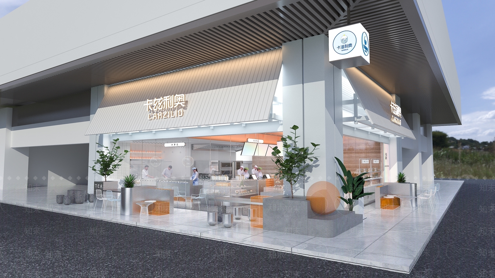 现代甜品面包店3D模型下载【ID:1128475035】