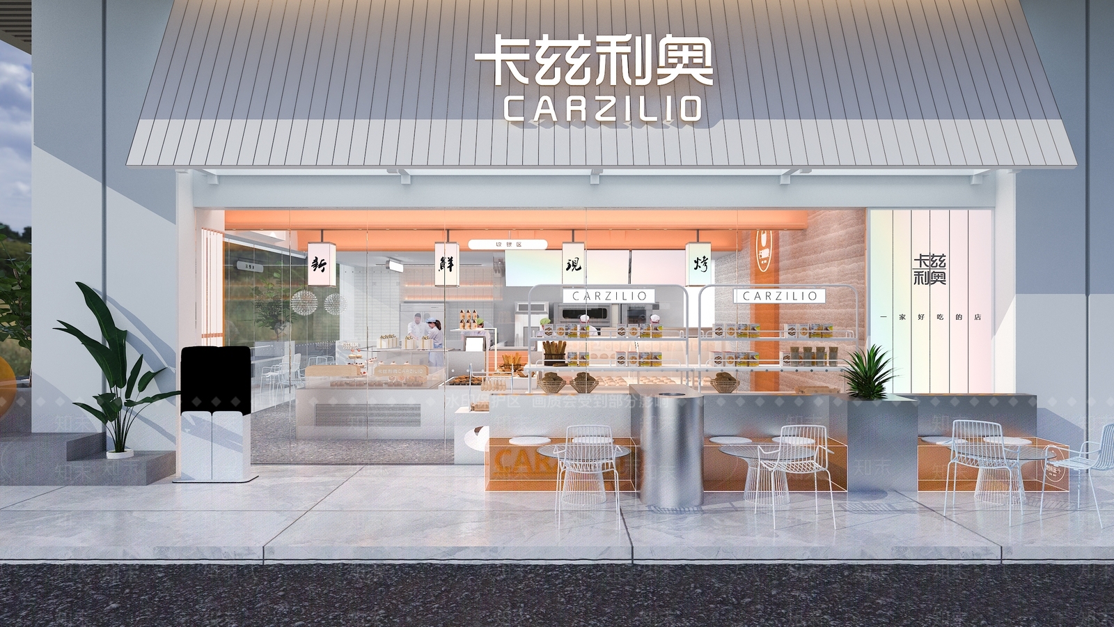 现代甜品面包店3D模型下载【ID:1128475035】