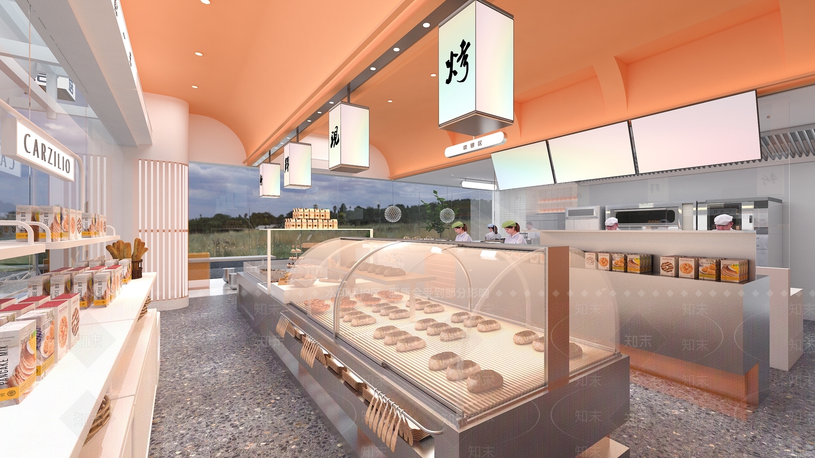 现代甜品面包店3D模型下载【ID:1128475035】