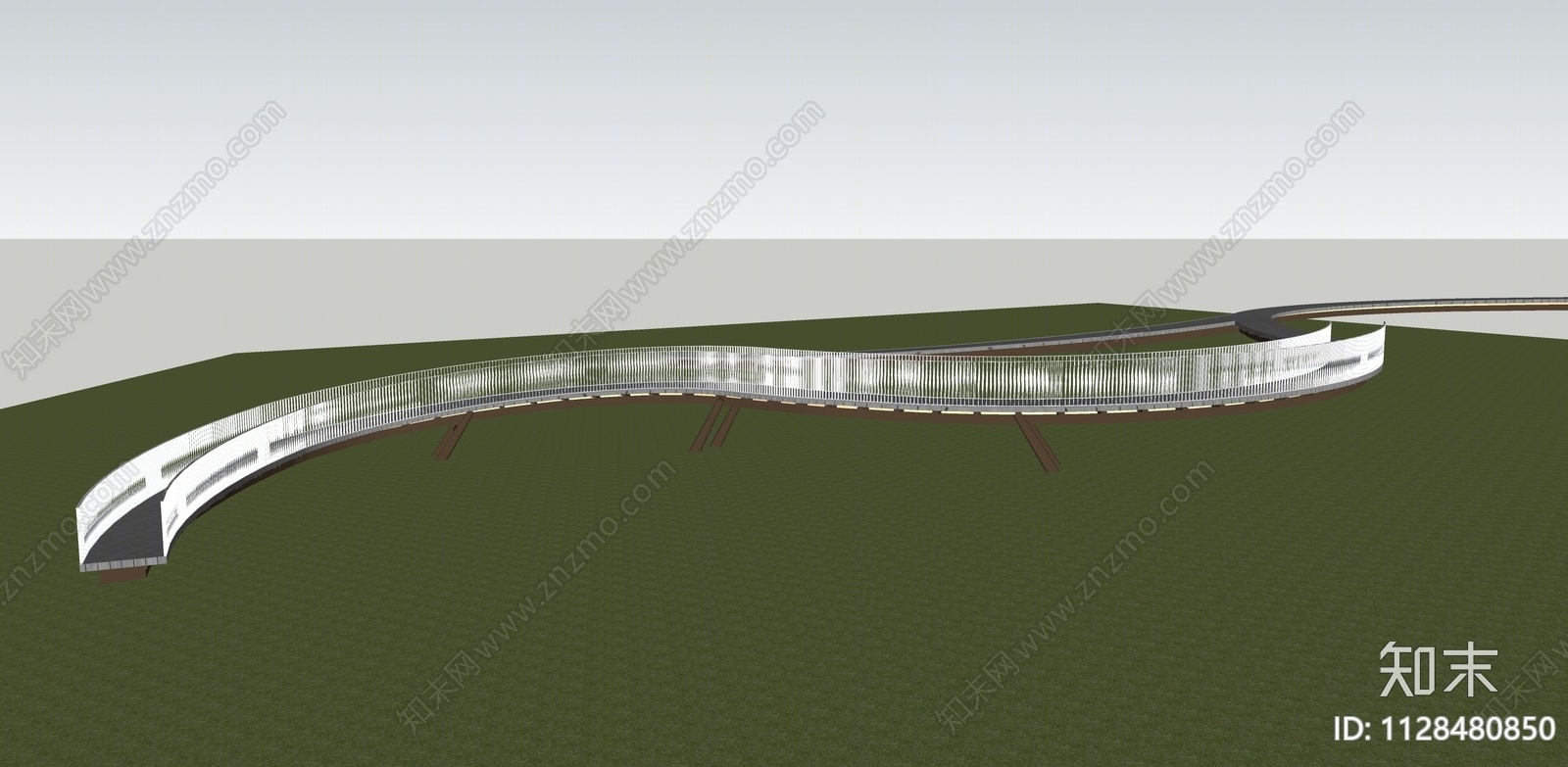 现代景观桥SU模型下载【ID:1128480850】