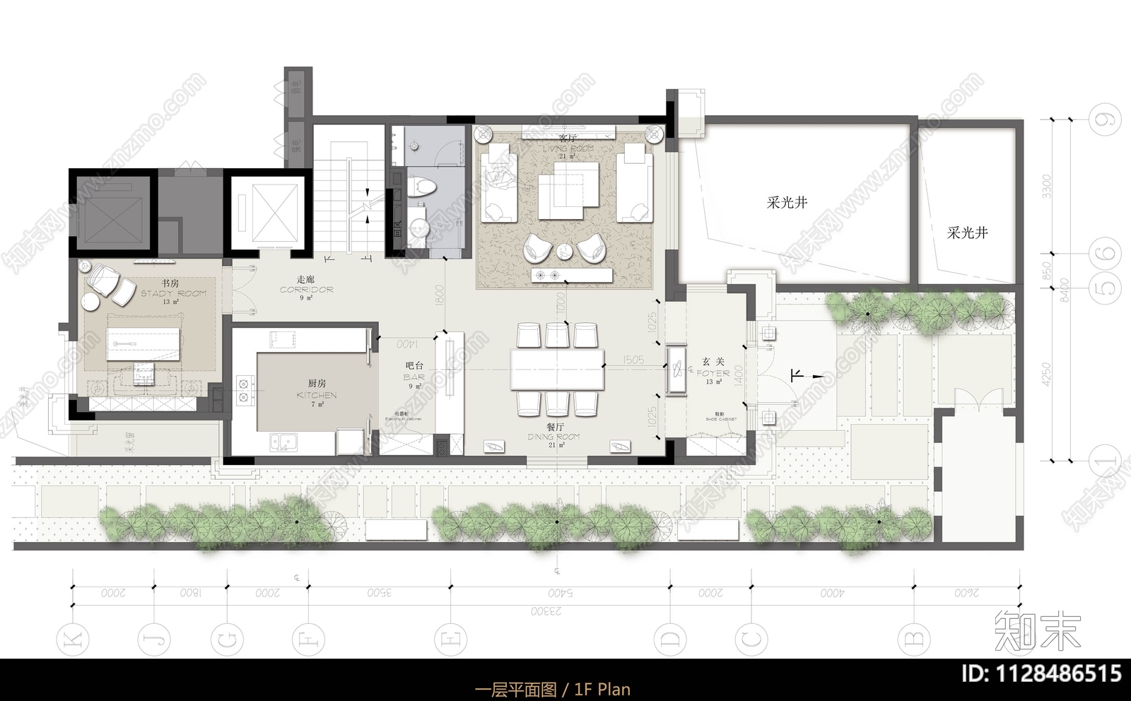 四层叠拼别墅室内施工图下载【ID:1128486515】