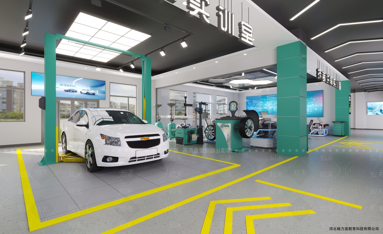 现代汽修店3D模型下载【ID:1128489324】