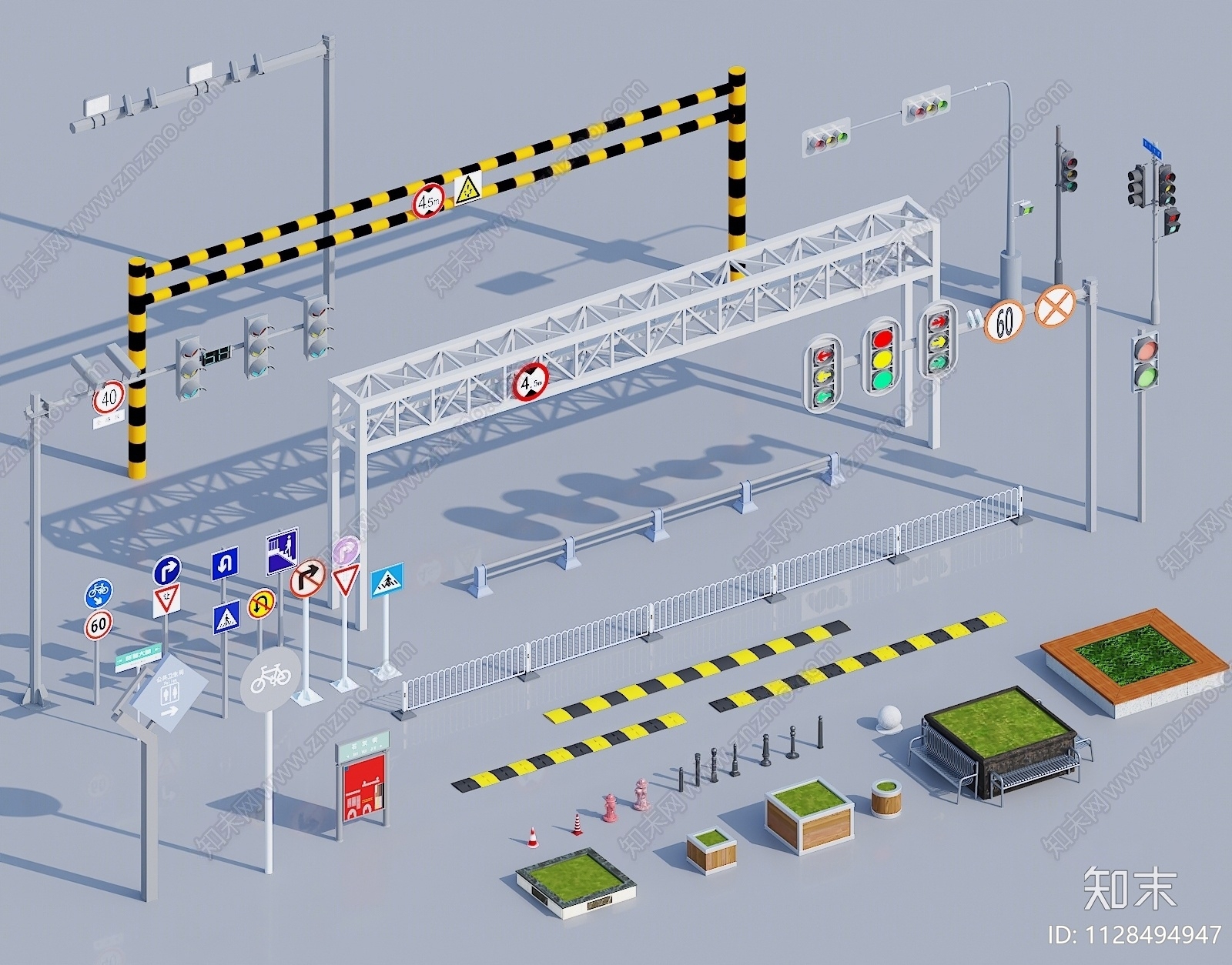 道路常用标志SU模型下载【ID:1128494947】