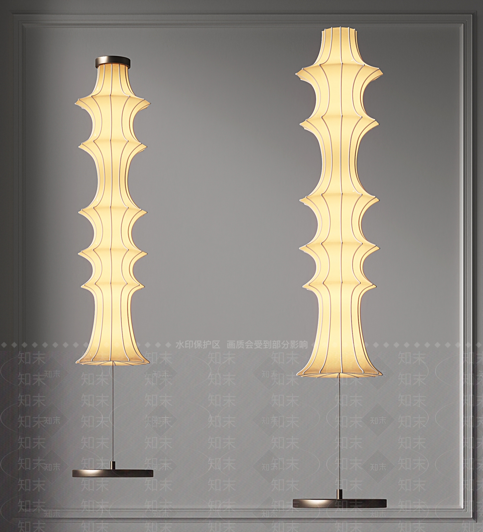 现代创意竹节落地台灯SU模型下载【ID:1128495739】