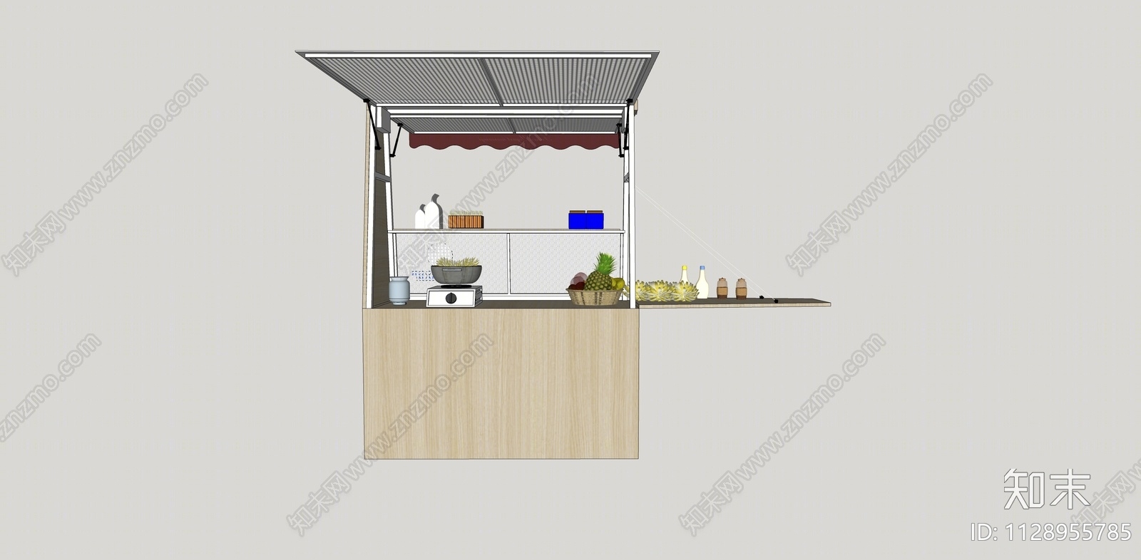 现代集市摊位SU模型下载【ID:1128955785】