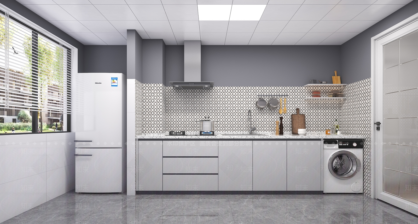 现代公寓厨房3D模型下载【ID:1128509642】