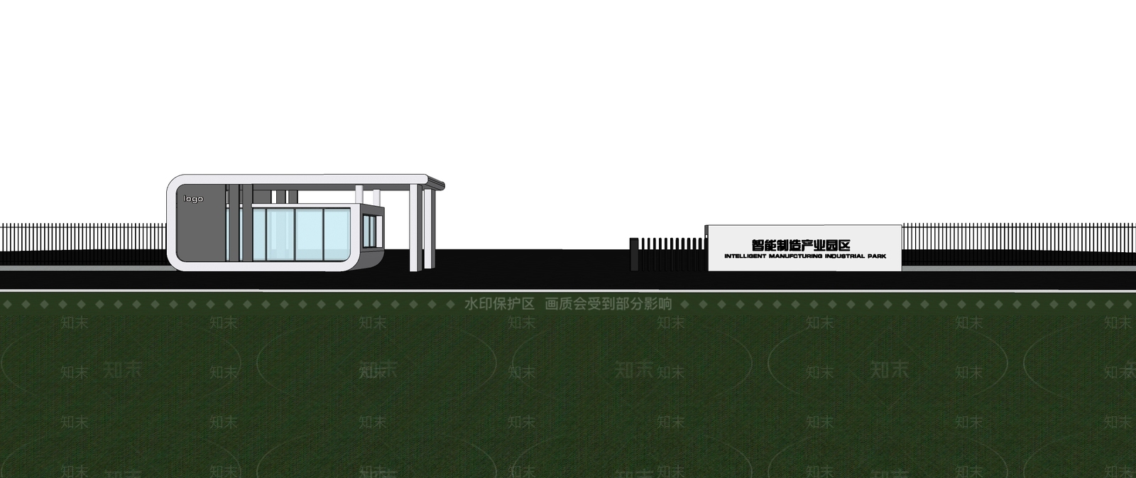 现代入口大门SU模型下载【ID:1128506407】