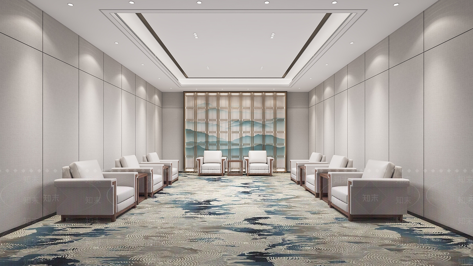 新中式会客厅3D模型下载【ID:1128509807】
