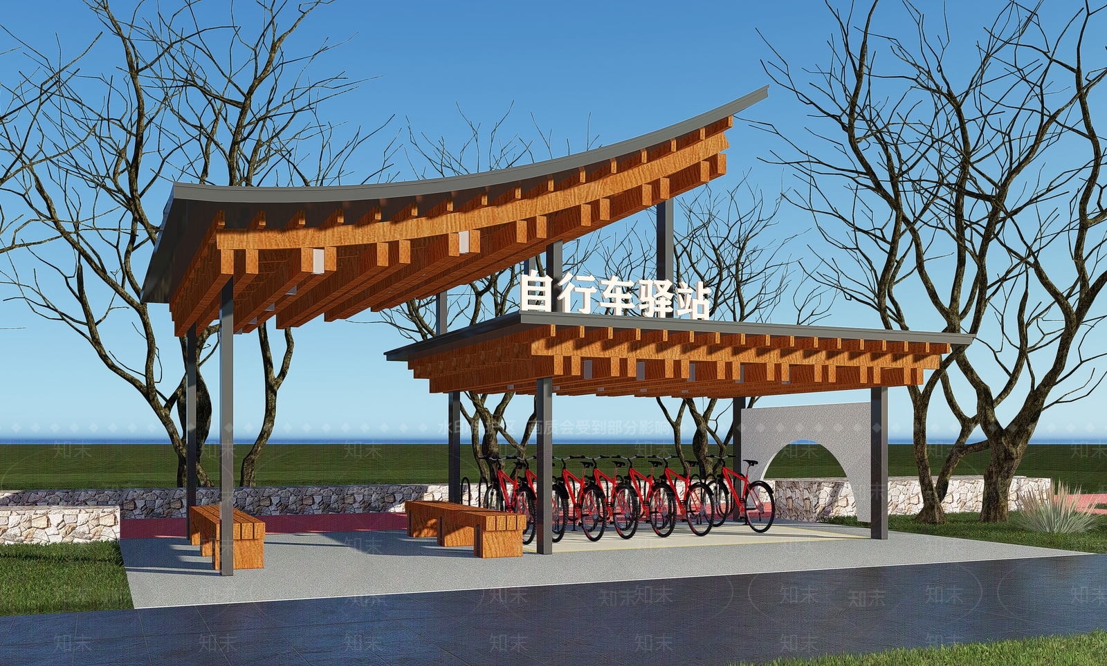 现代自行车驿站SU模型下载【ID:1128515801】
