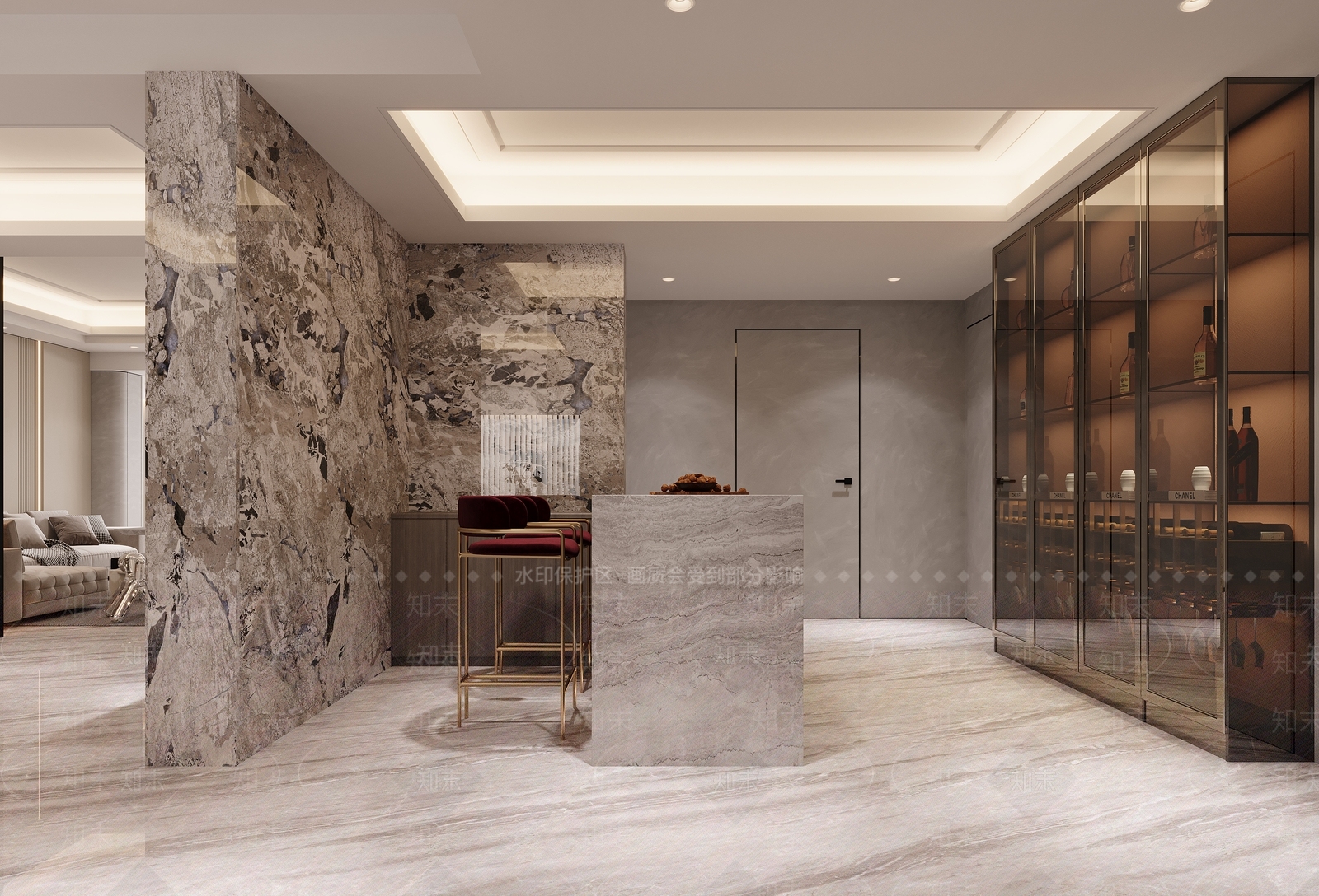 现代水吧区3D模型下载【ID:1128521655】