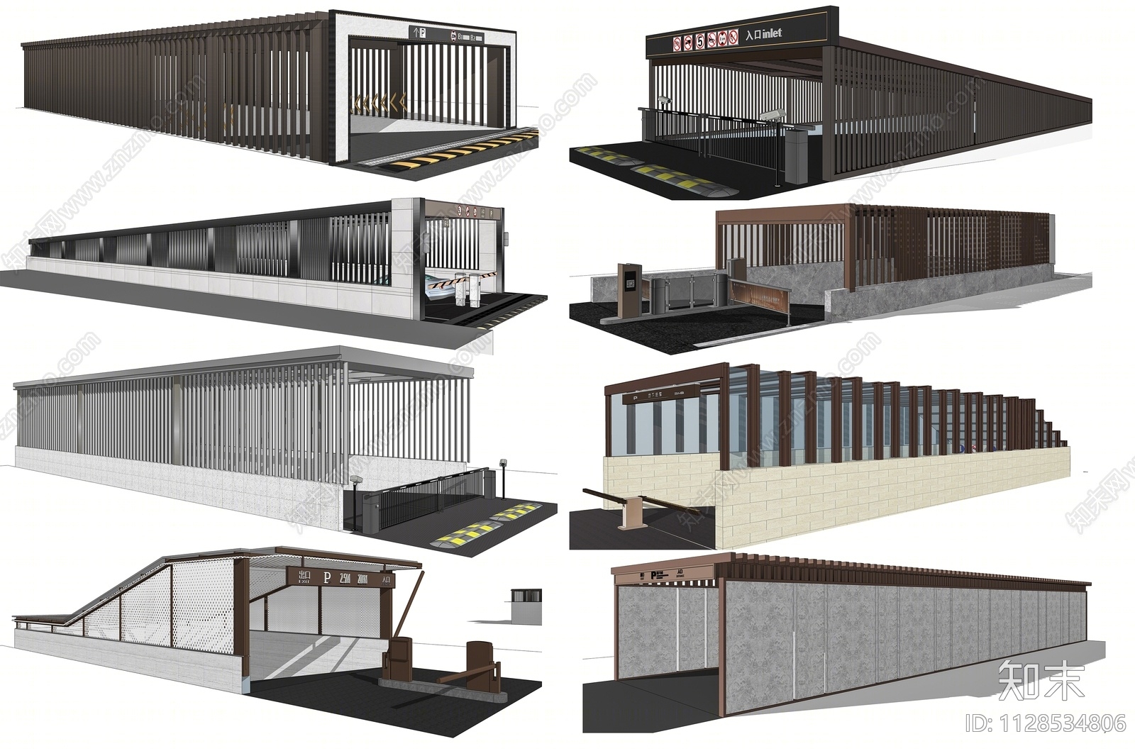 现代地下地库出入口SU模型下载【ID:1128534806】