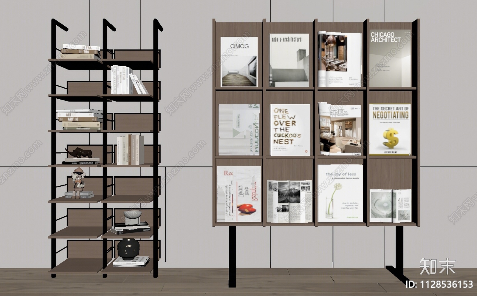 现代书架SU模型下载【ID:1128536153】