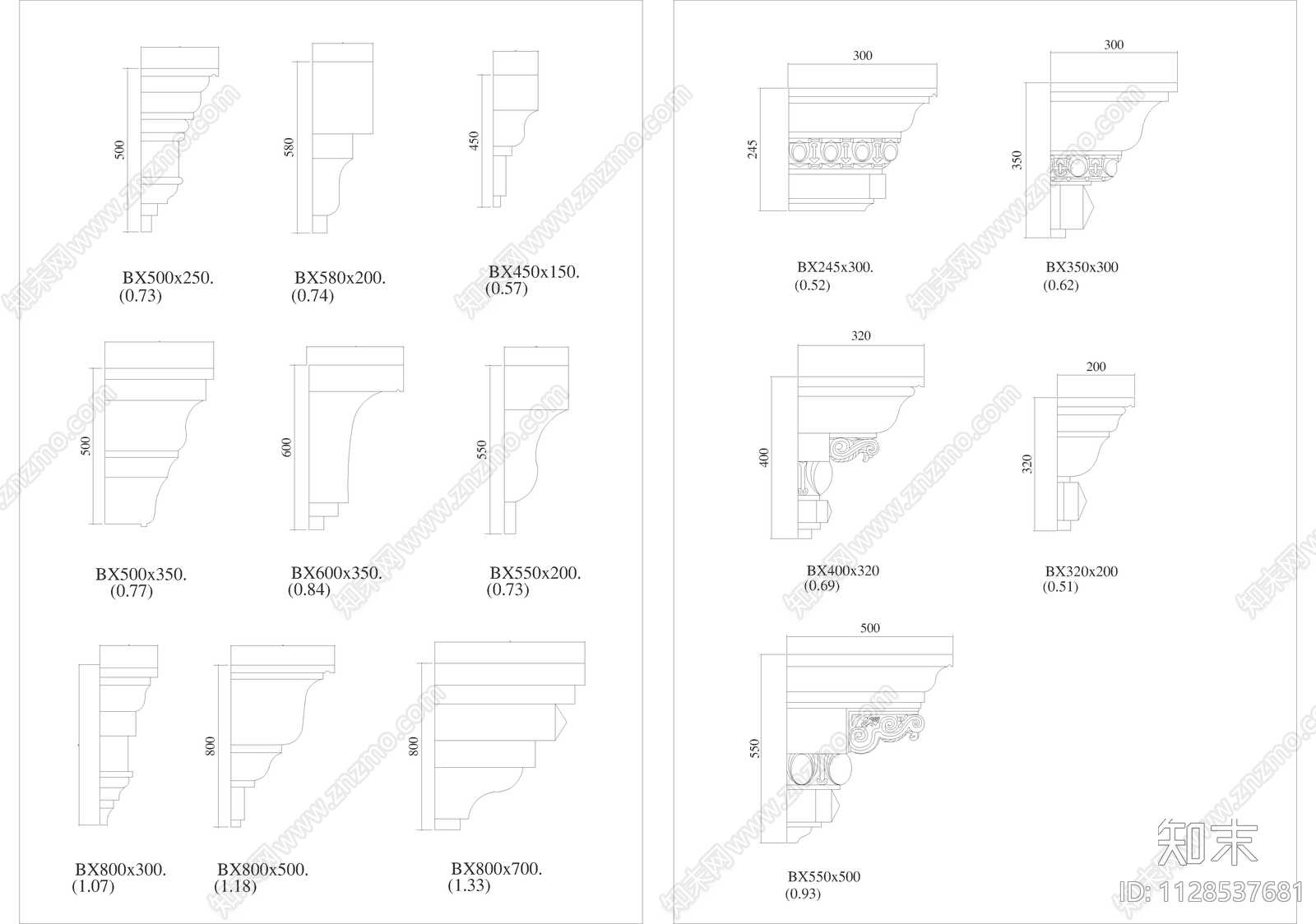 栏杆柱cad施工图下载【ID:1128537681】