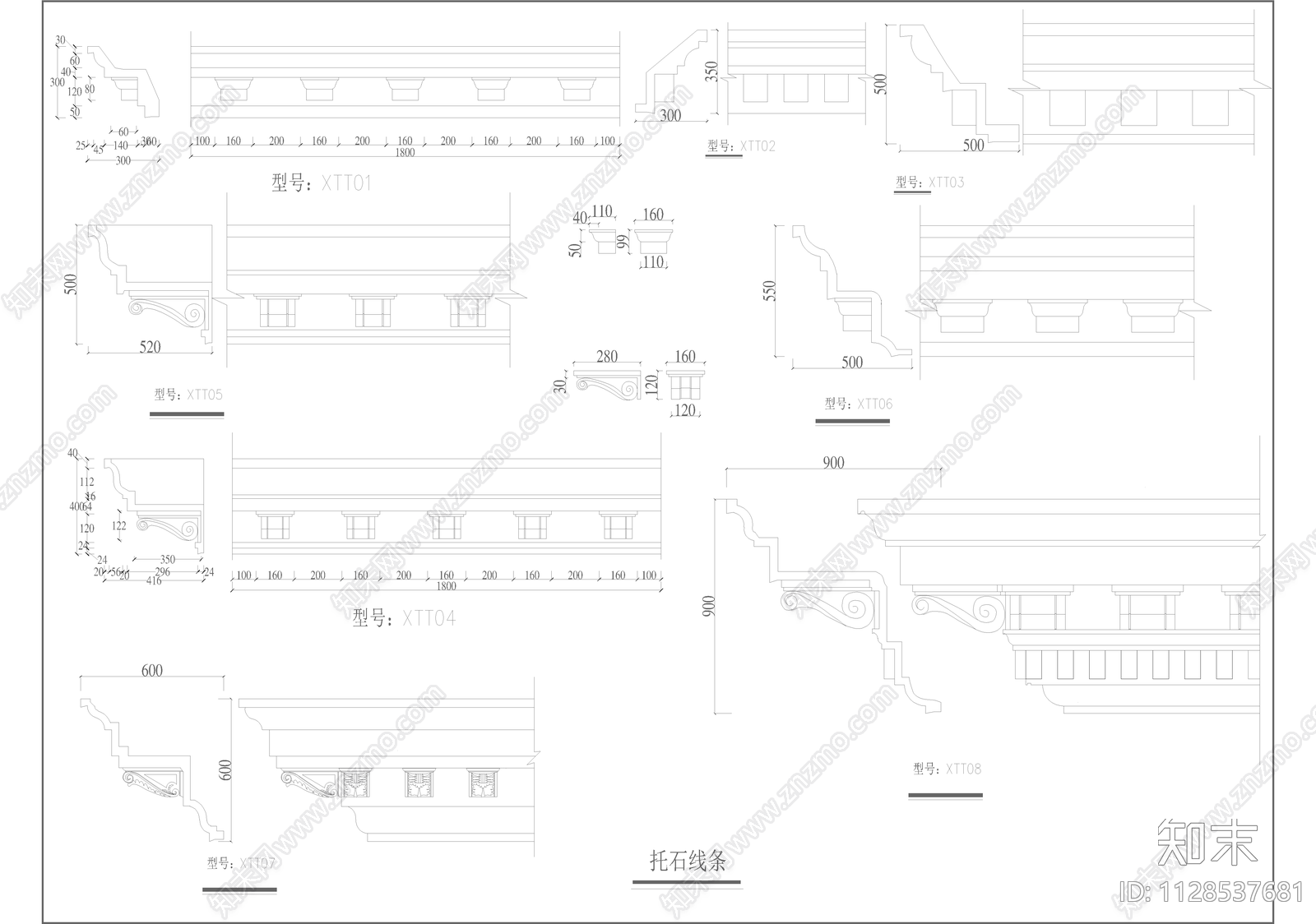 栏杆柱cad施工图下载【ID:1128537681】