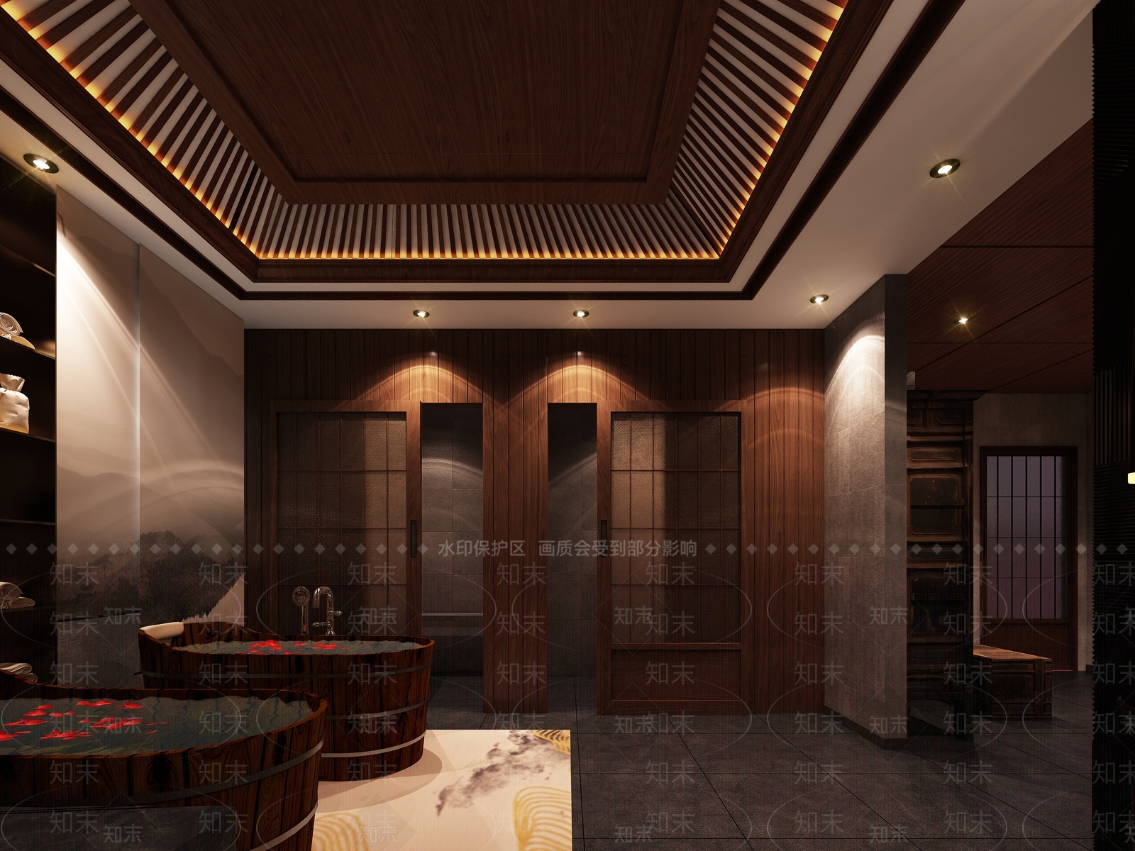 新中式汤池3D模型下载【ID:1128541336】
