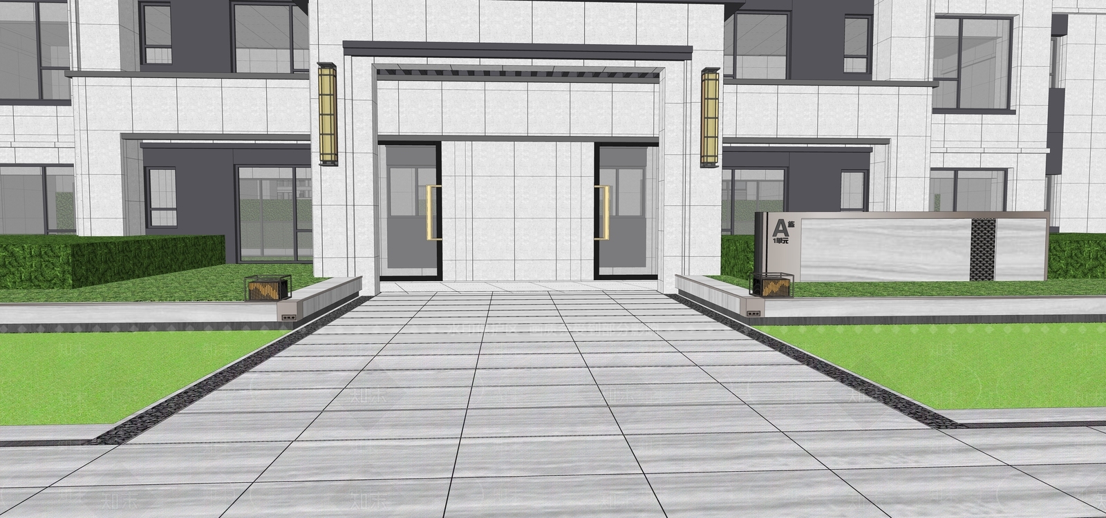 现代庭院门SU模型下载【ID:1128544765】