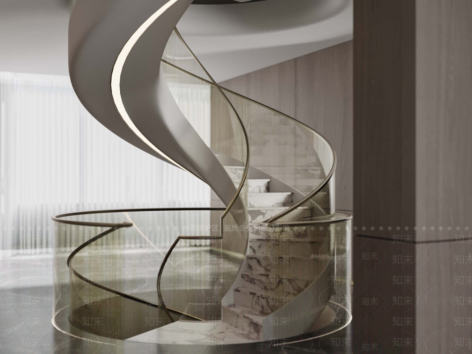 现代楼梯间3D模型下载【ID:1128547879】