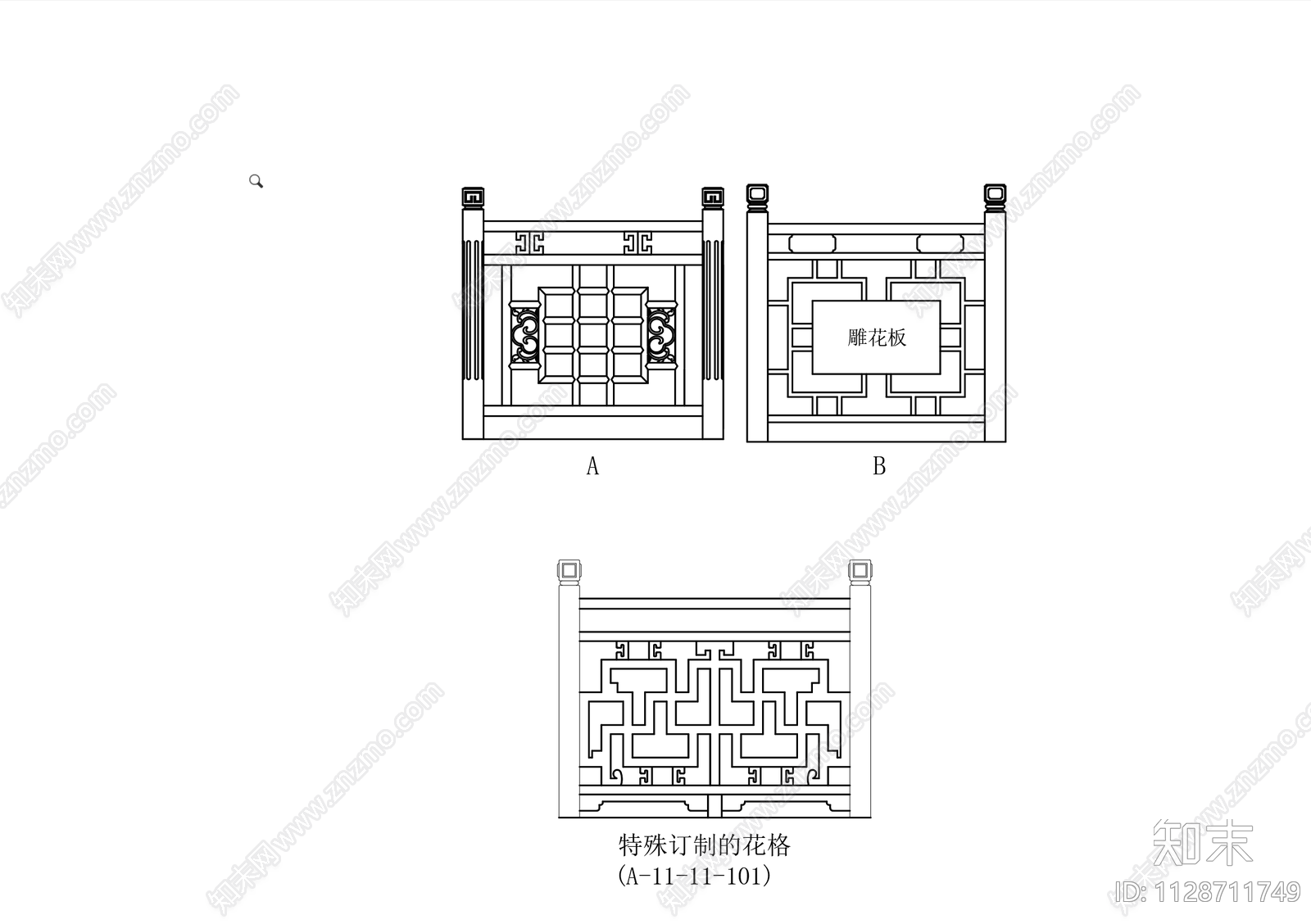 楼梯扶手柱头CAD施工图下载【ID:1128711749】