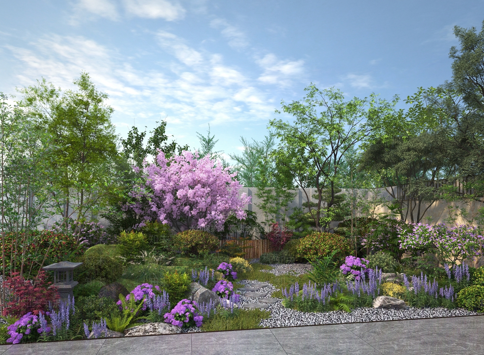 庭院植物景观3D模型下载【ID:1128565315】