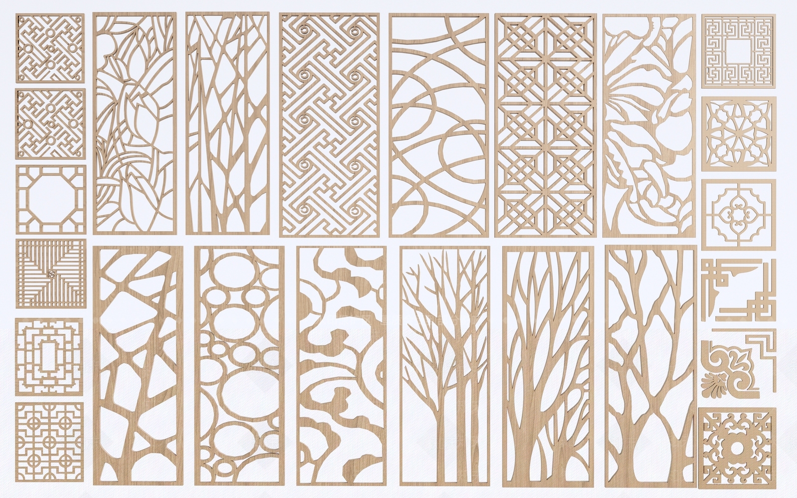 中式雕花隔断SU模型下载【ID:1128573543】