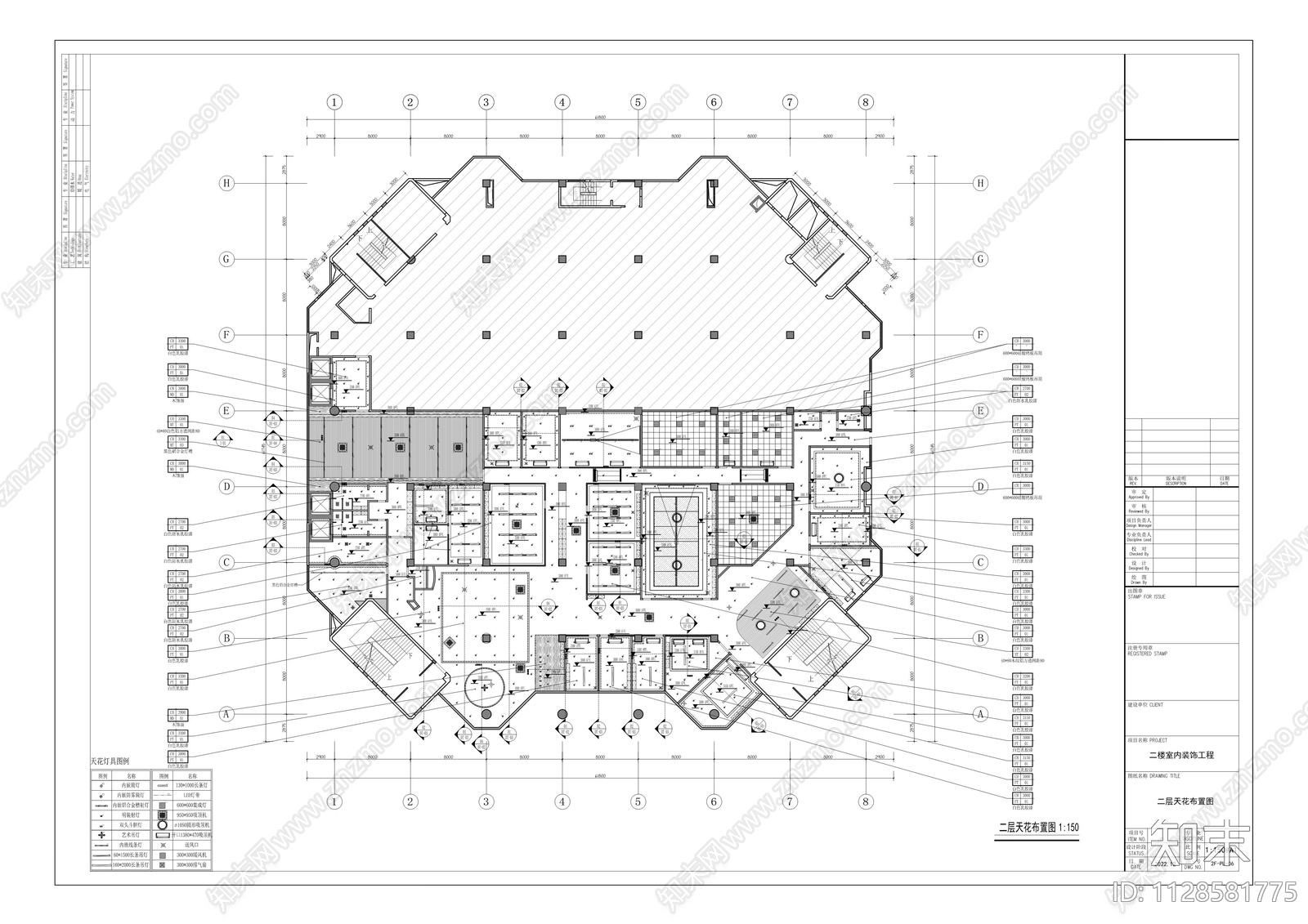 现代办公室cad施工图下载【ID:1128581775】