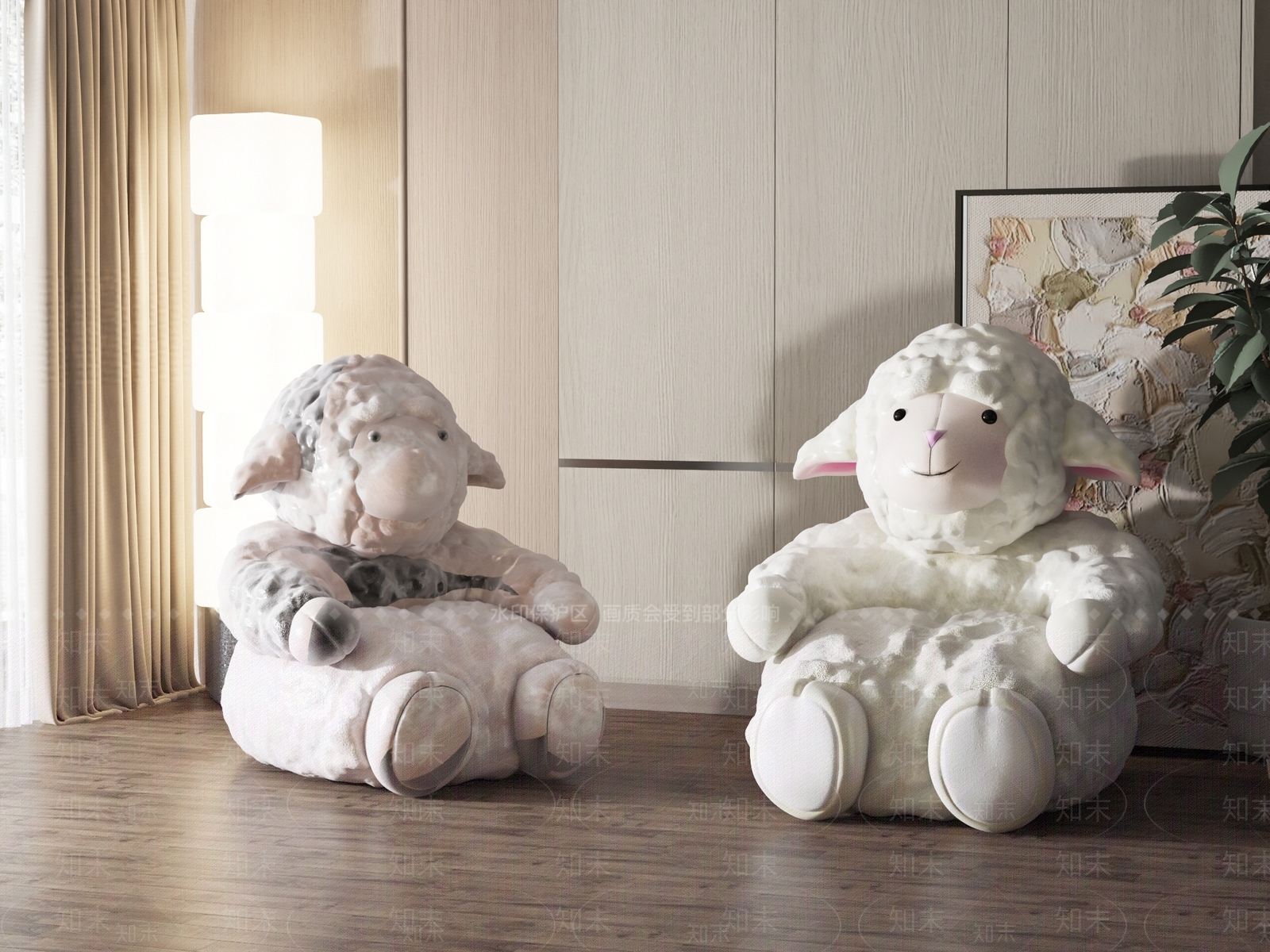 现代儿童单人沙发SU模型下载【ID:1128585011】