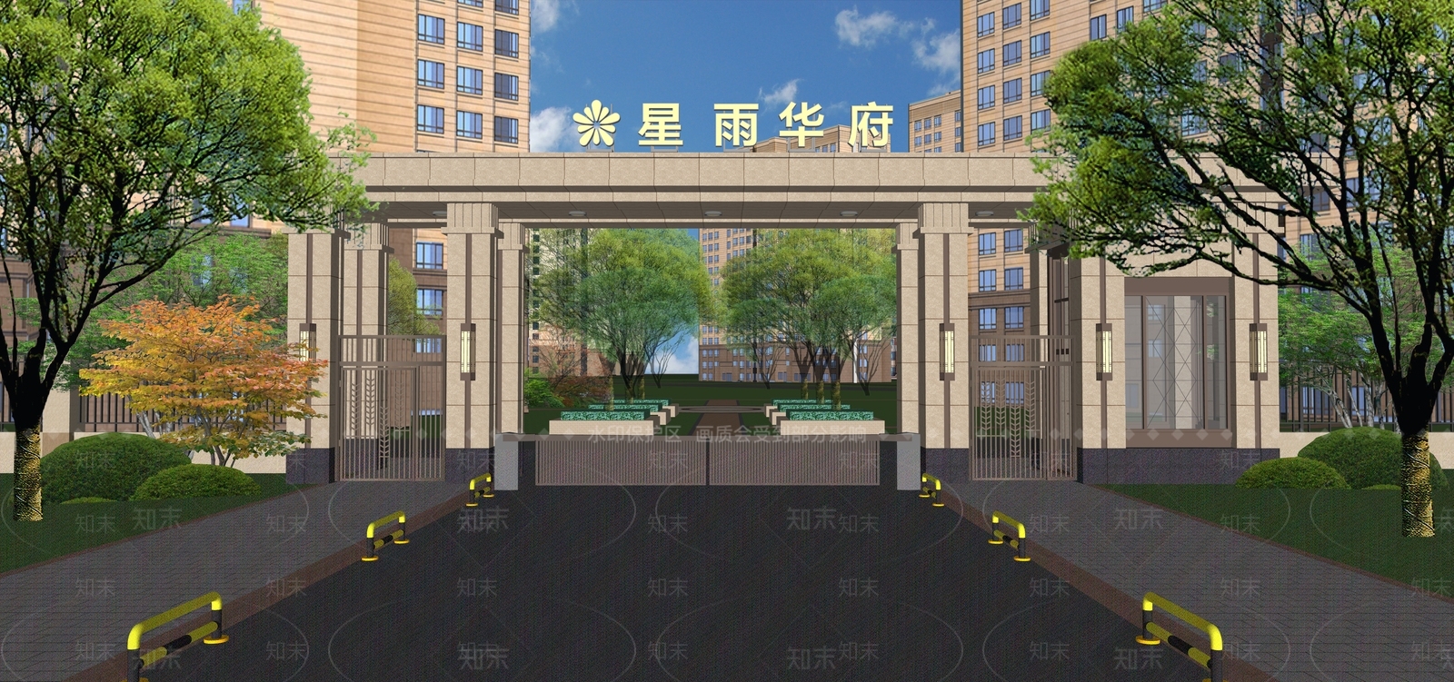 现代入口大门SU模型下载【ID:1128599100】