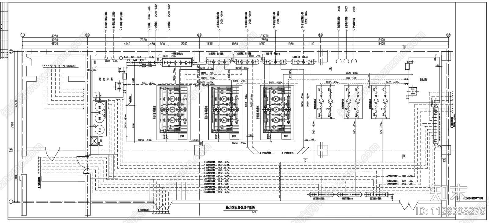 3台机组小区换热站设计图施工图下载【ID:1128598276】