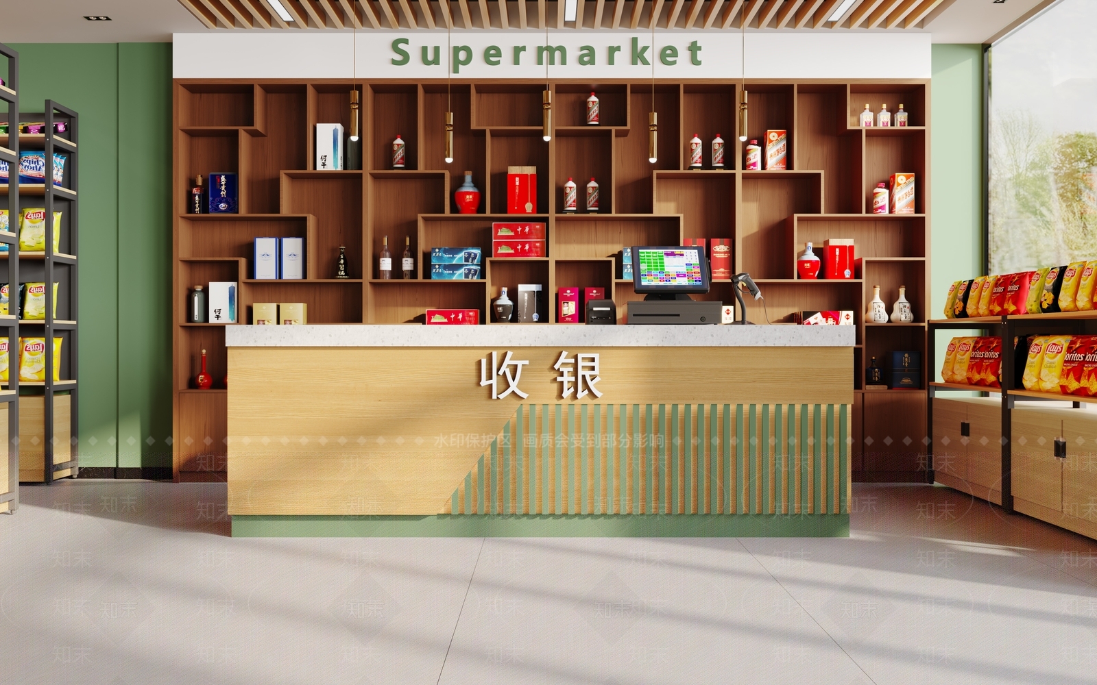 现代小超市3D模型下载【ID:1128602045】