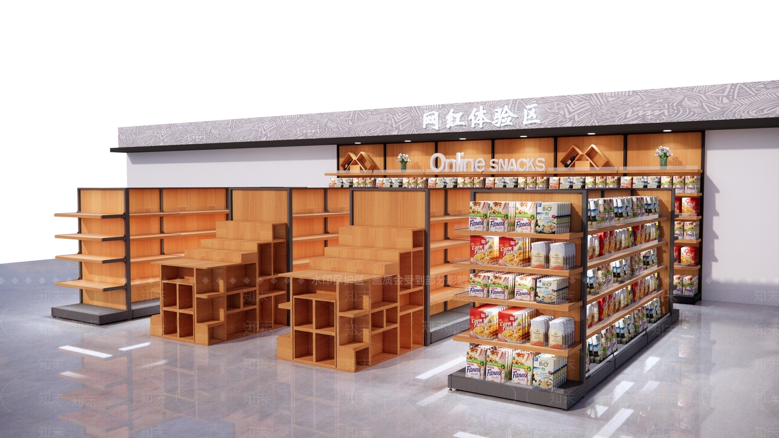 现代超市网红零食散货架SU模型下载【ID:1128618050】