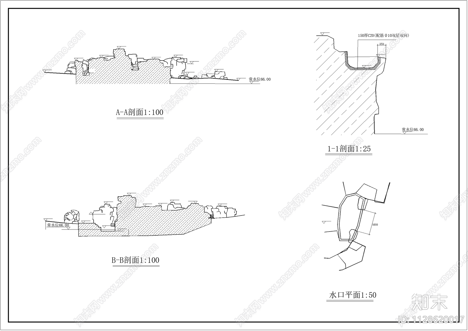 假山cad施工图下载【ID:1128620017】