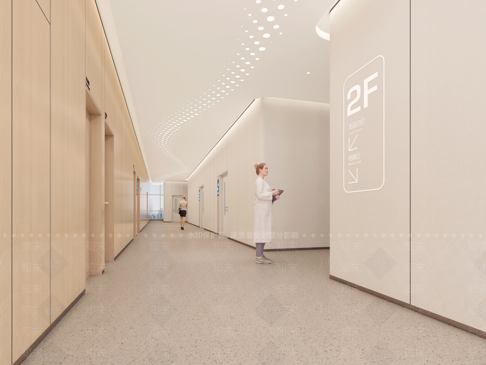 现代医美中心走廊3D模型下载【ID:1128627945】