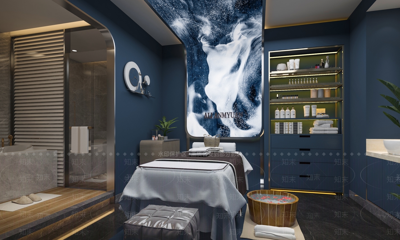 现代美容SPA店包间3D模型下载【ID:1128633317】